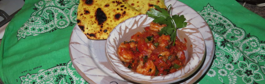 Prawn Rougaille with Dholl Puri