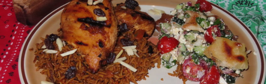 Chicken Kabsa and Fattoush Salad