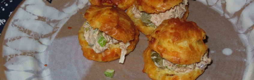 Tuna Fish Salad on Cheese Puffs