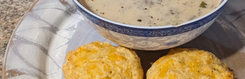 Clam Chowder and Biscuits